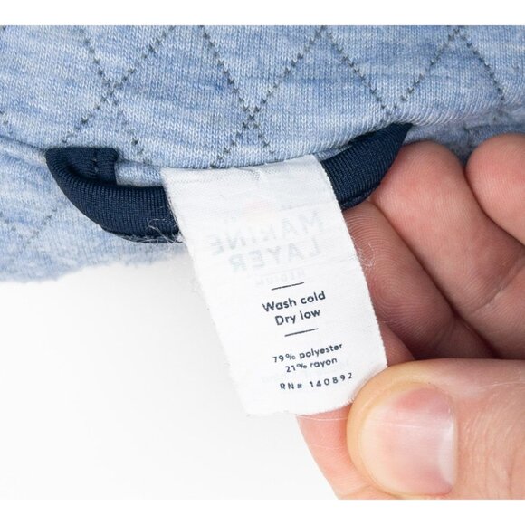 Marine Layer Corbet Pullover Men's Medium Reversible Quilted Snap Blue Gray - Picture 7 of 16